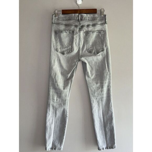 Agolde Sophie Hi Rise Crop Skinny Jeans Gray Denim Distressed Stretch Ankle 28 - Picture 4 of 16